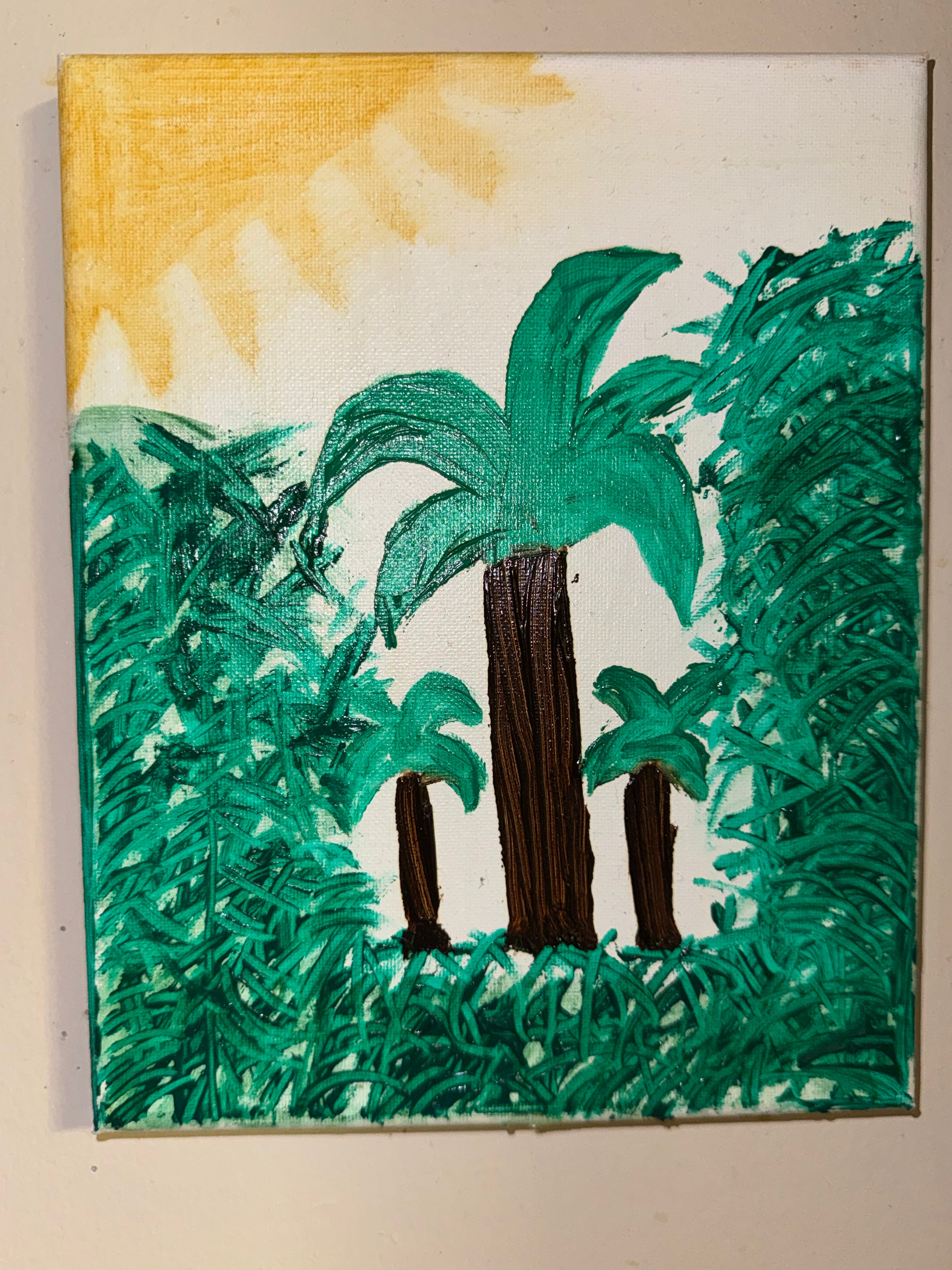 Palm Trees stuck in a hedge