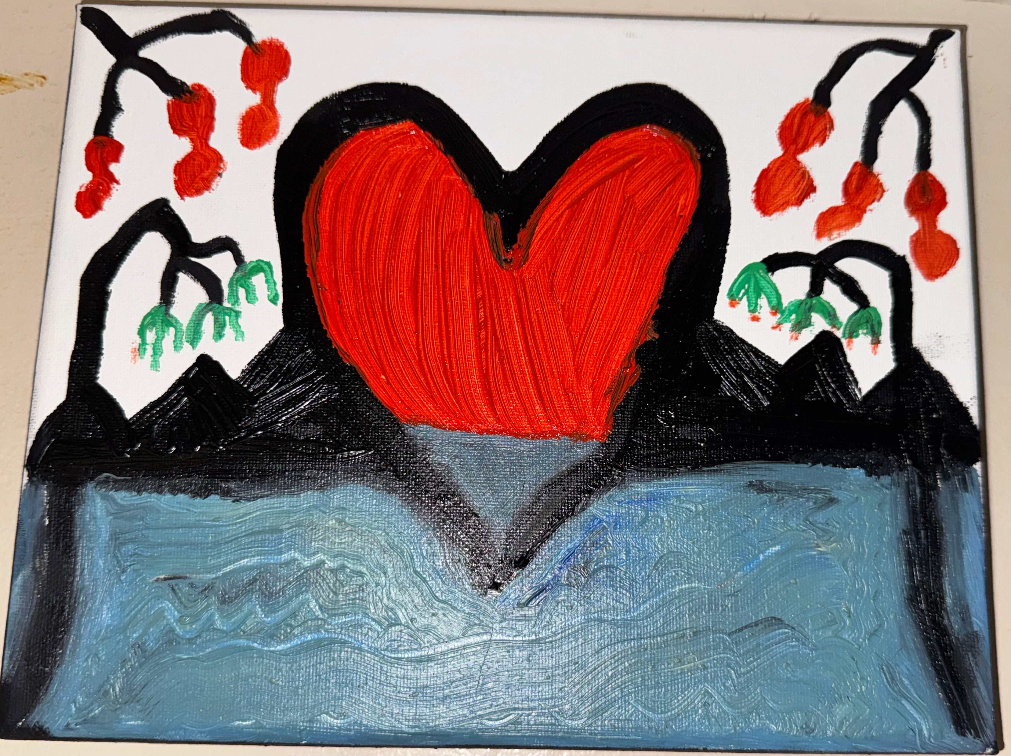 Painting- Heart Cave with Ocean